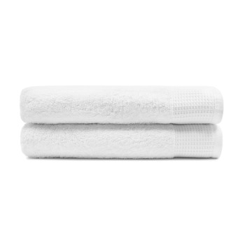 2pc Sheraton Luxury Maison Greenwich Bath Towels 68cm x 137cm Cotton White