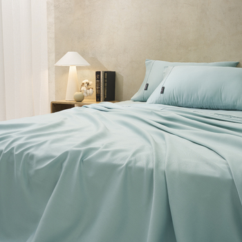 Sheraton Luxury Maison Double Bed Fitted Sheet Set 1000TC Cotton Rich Aqua Foam
