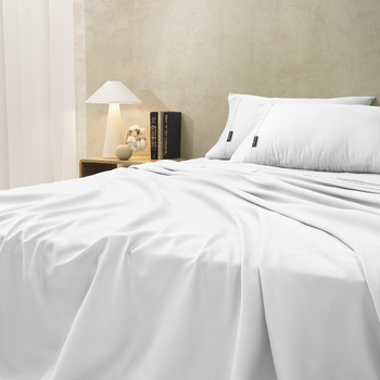 Sheraton Luxury Maison Single Bed Fitted Sheet Set 1000TC Cotton Rich White