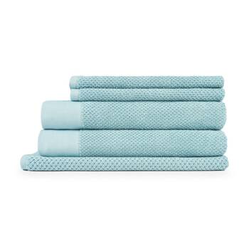 5pc 550GSM Sheraton Luxury Cotton Bathroom Marlon Towel Set Blue Stone