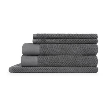 5pc 550GSM Sheraton Luxury Cotton Bathroom Marlon Towel Set Charcoal