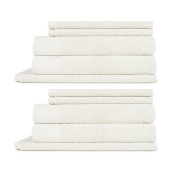 2x 5pc 550GSM Sheraton Luxury Cotton Bathroom Marlon Towel Set Flax