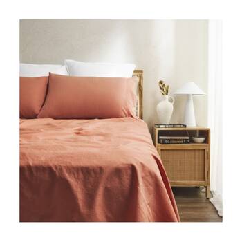 Tontine Vintage Wash Comfortable Bedding Sheet Set King Bed Clay