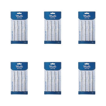 6x 4pc Malli Aluminium Crochet Hook Set Yarn Crafting Tools - Silver