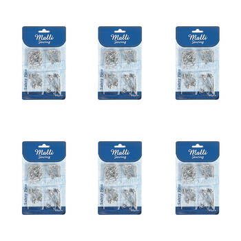 6PK Malli Sewing Assorted Multi-Size Metal Safety Pin Set