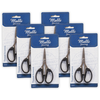 6PK Malli 12cm Sewing And Knitting Thread Scissors - Black