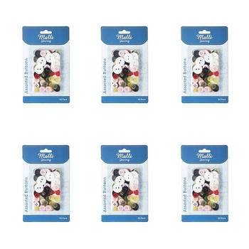 6x 65pc Malli Sewing Assorted Sewing/Crafting Button Kit Set