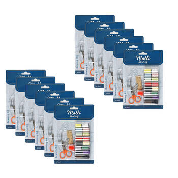 12x 28pc Malli Sewing Portable Sewing Repair Travel Kit
