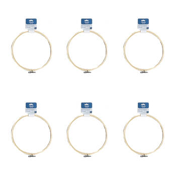6PK Malli Sewing Round Wooden Embroidery Hoop 20cm - Brown
