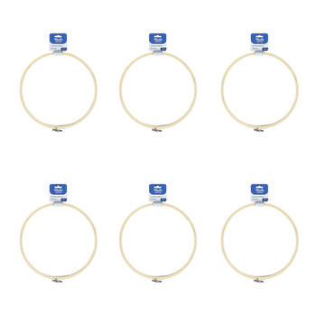 6PK Malli Sewing Round Wooden Embroidery Hoop 25cm - Brown