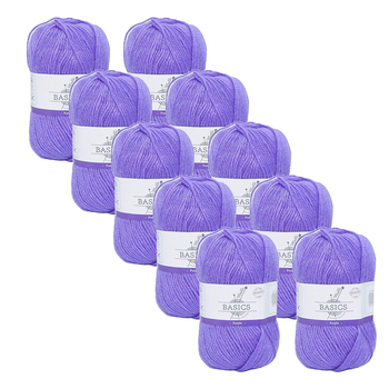 10PK Malli Super Blend Basic 100g Acrylic/Polyester Yarn - Purple