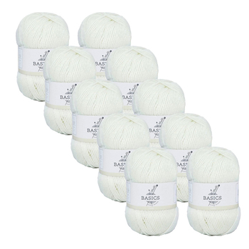 10PK Malli Super Blend Basic 100g Acrylic/Polyester Yarn - Cream