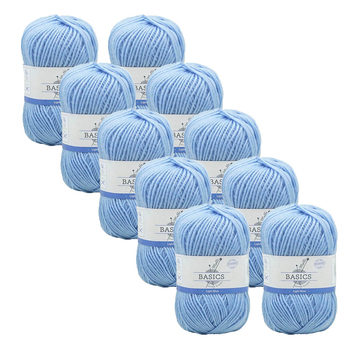10PK Malli Super Blend Basic 100g Acrylic/Polyester Yarn - Light  Blue