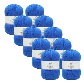 10PK Malli Super Blend Basic 100g Acrylic/Polyester Yarn - Cornflour Blue