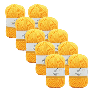 10PK Malli Super Blend Basic 100g Acrylic/Polyester Yarn - Sunflower Yellow