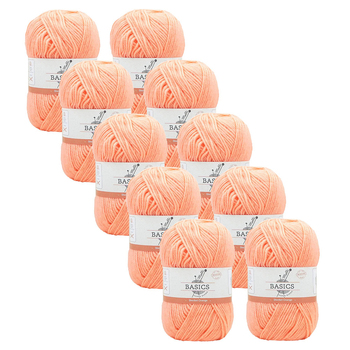10PK Malli Super Blend Basic 100g Acrylic/Polyester Yarn - Sherbet Orange