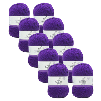 10PK Malli Super Blend Basic Multi 100g Acrylic/Polyester Yarn Mitten Purple