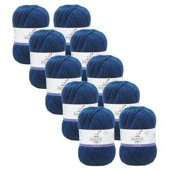 10PK Malli Super Blend Basic 100g Acrylic/Polyester Yarn - Monaco Blue
