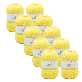 10PK Malli Super Blend Basic 100g Acrylic/Polyester Yarn - Footy Yellow