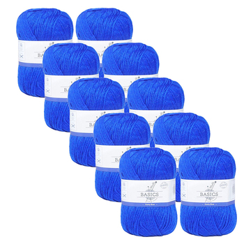 10PK Malli Super Blend Basic 100g Acrylic/Polyester Yarn - Footy Blue