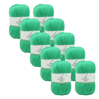 10PK Malli Super Blend Basic 100g Acrylic/Polyester Yarn - Footy Green