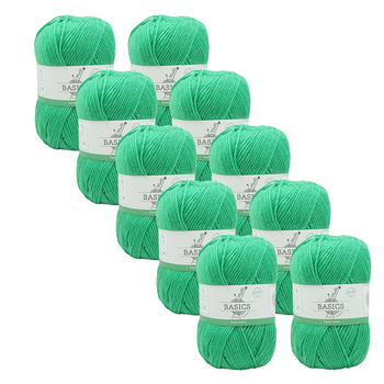 10x Malli Blend Basic 100g Acrylic/Poly Yarn Knitting/Crochet Footy Green