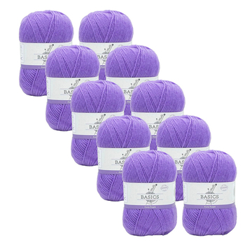 10PK Malli Super Blend Basic 100g Acrylic/Polyester Yarn - Footy Purple