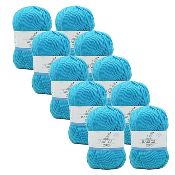 10x Malli Blend Basic 100g Acrylic/Poly Yarn Knitting/Crochet Aqua Blue