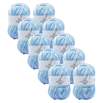 10x Malli Blend Basic Multi Colour 100g Acrylic/Poly Yarn Knit Baby Boy