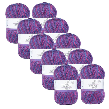 10PK Malli Super Blend Basic Multi 100g Acrylic/Polyester Yarn Mix Berries