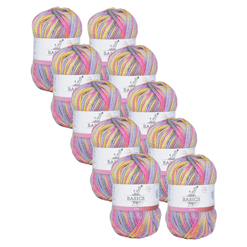 10PK Malli Super Blend Basic Multi 100g Acrylic/Polyester Yarn Sorbet