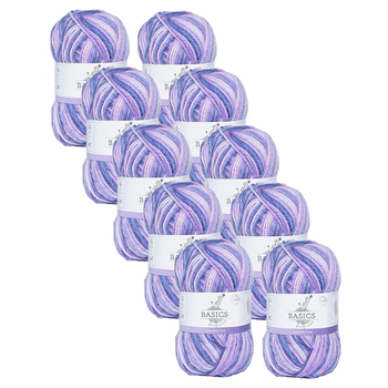 10PK Malli Super Blend Basic Multi 100g Acrylic/Polyester Yarn Lavender Luxe