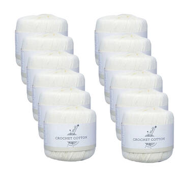 12PK Malli Super Strength 100% Cotton Crochet Knitting Yarn 3ply 50g Cream