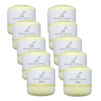 10PK Malli Super Strength 100% Cotton Crochet Knitting Yarn 3ply 50g Yellow