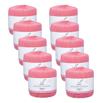 10PK Malli Super Strength 100% Cotton Crochet Knitting Yarn 3ply 50g Peach