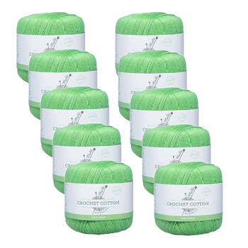 10PK Malli Super Strength 100% Cotton Crochet Knitting Yarn 3ply 50g Lime Green