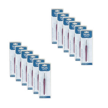 12PK Malli Metal/Plastic Soft Grip Crochet Hook Yarn Crafting Tools 140mm