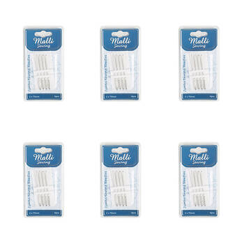 6x 4pc Malli Sewing Easy Thread Metal Jumbo Sewing Needles 2x70mm - Silver