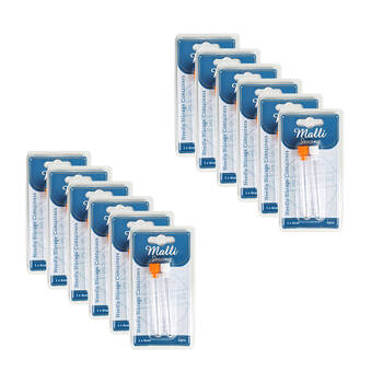 12x 2pc Malli Sewing Plastic Sewing Needle Case 1x6cm - Clear