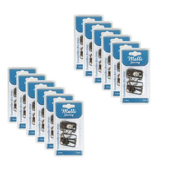 12x 2pc Malli Sewing Metal Suspender Buckles 3.8cm - Assorted