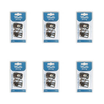 6x 2pc Malli Sewing Metal Suspender Buckles 3.8cm - Assorted