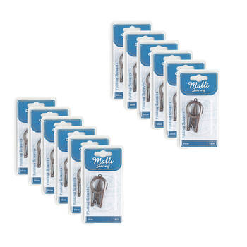 12PK Malli Sewing Metal Folding Sewing Scissors 10cm Silver - Assorted