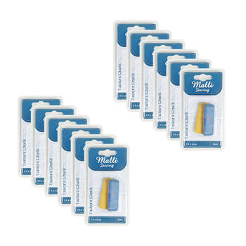 12x 2pc Malli Tailor's Chalk Fabric Marking Tool 5.5x2cm - Assorted