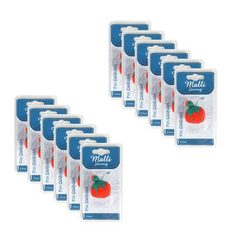 12PK Malli Sewing Nylon Tailoring/Sewing Pin Cushion 3.5cm - Red