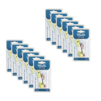 12x 2pc Malli Sewing Soft Inches & cm Measuring Tape 150cm 