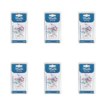 6x 20pc Malli Sewing Metal Diamond Head Sewing Pins 6x40mm