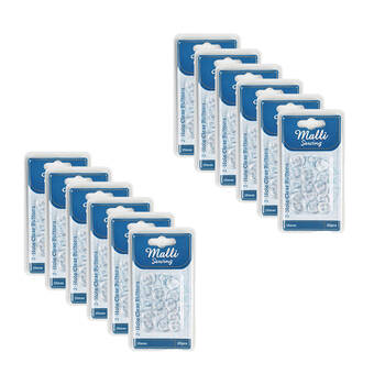 12x 20pc Malli Sewing Clear Plastic Sewing Round Buttons 15mm 