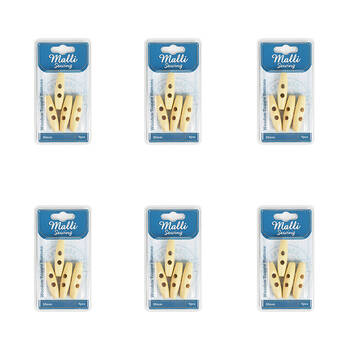 6x 4pc Malli Sewing Wooden Toggle Buttons 50mm - Brown