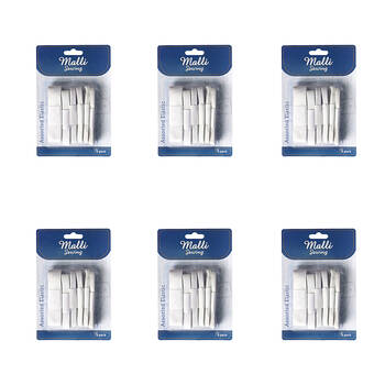 6x 6pc Malli Sewing Elastic Flexible Sewing Bands - Assorted Sizes