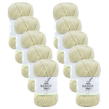 10PK Malli Super Blend Basic Crochet Knitting Yarn 8ply 100g 16x9cm Ivory